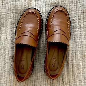 Schutz camel loafers